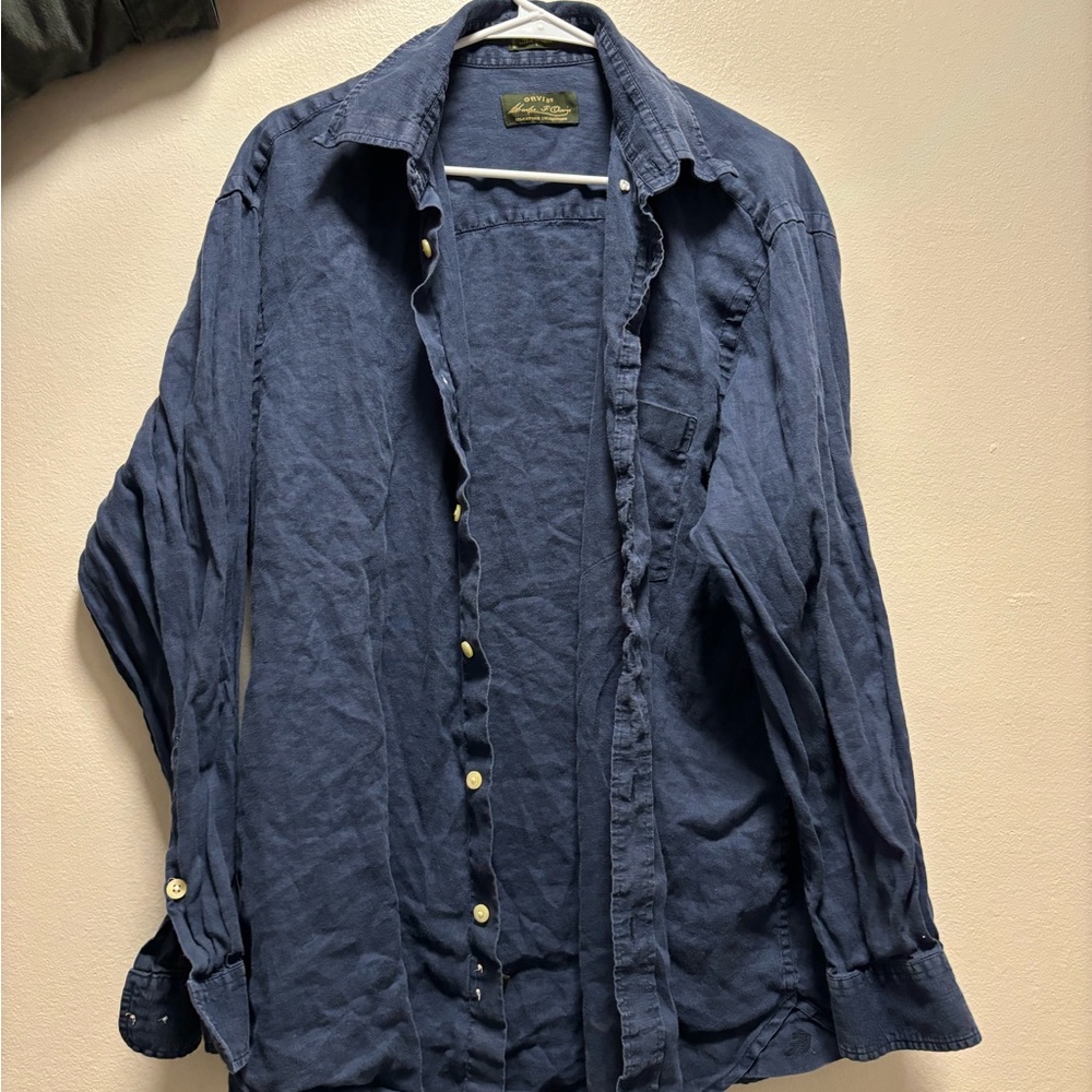 Navy Button-Up Shirt